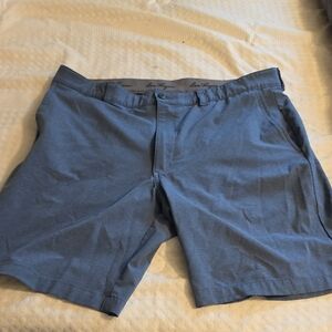 Hogan Men’s Slate-Blue Flat Front Casual Shorts